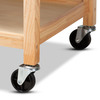 Baxton Studio Cresta Pine Wood and Stainless Steel 2-Drawer Kitchen Storage Cart 153-9042